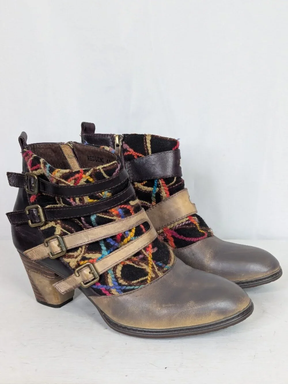 Spring Step L'Artiste Redding Buckle Multicolored Ankle Booties